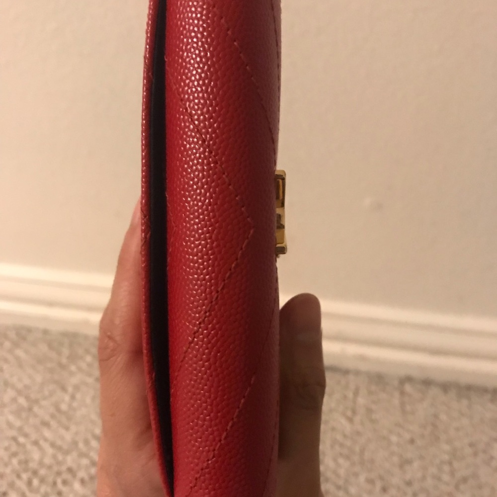 Red saint Laurent envelope wallet/ dustbag - Picture 5 of 8